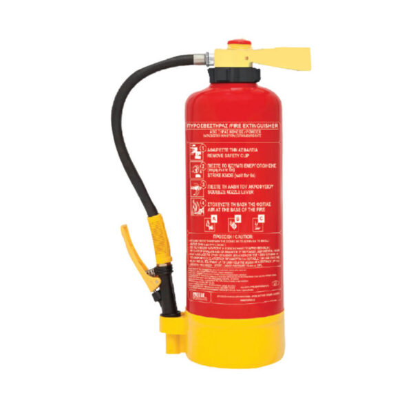 Knob-Operated Fire Extinguisher 6Kg with one seam vessel.